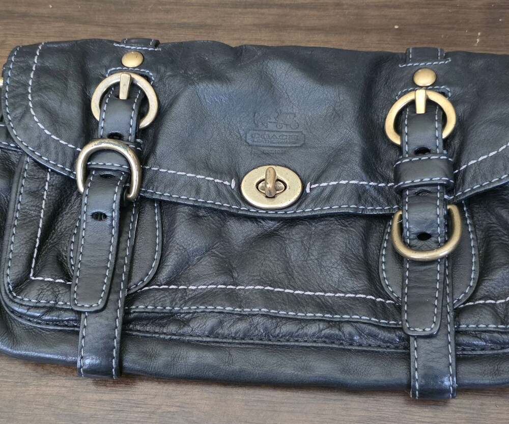 Coach Legacy Garcia 65th Anniversary Black Leather Clutch/Shoulder Bag 12707